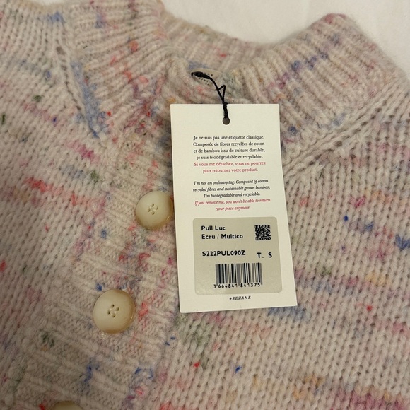 Sezane Luc Jumper Ecru / Multicoloured - Size S - Picture 5 of 5